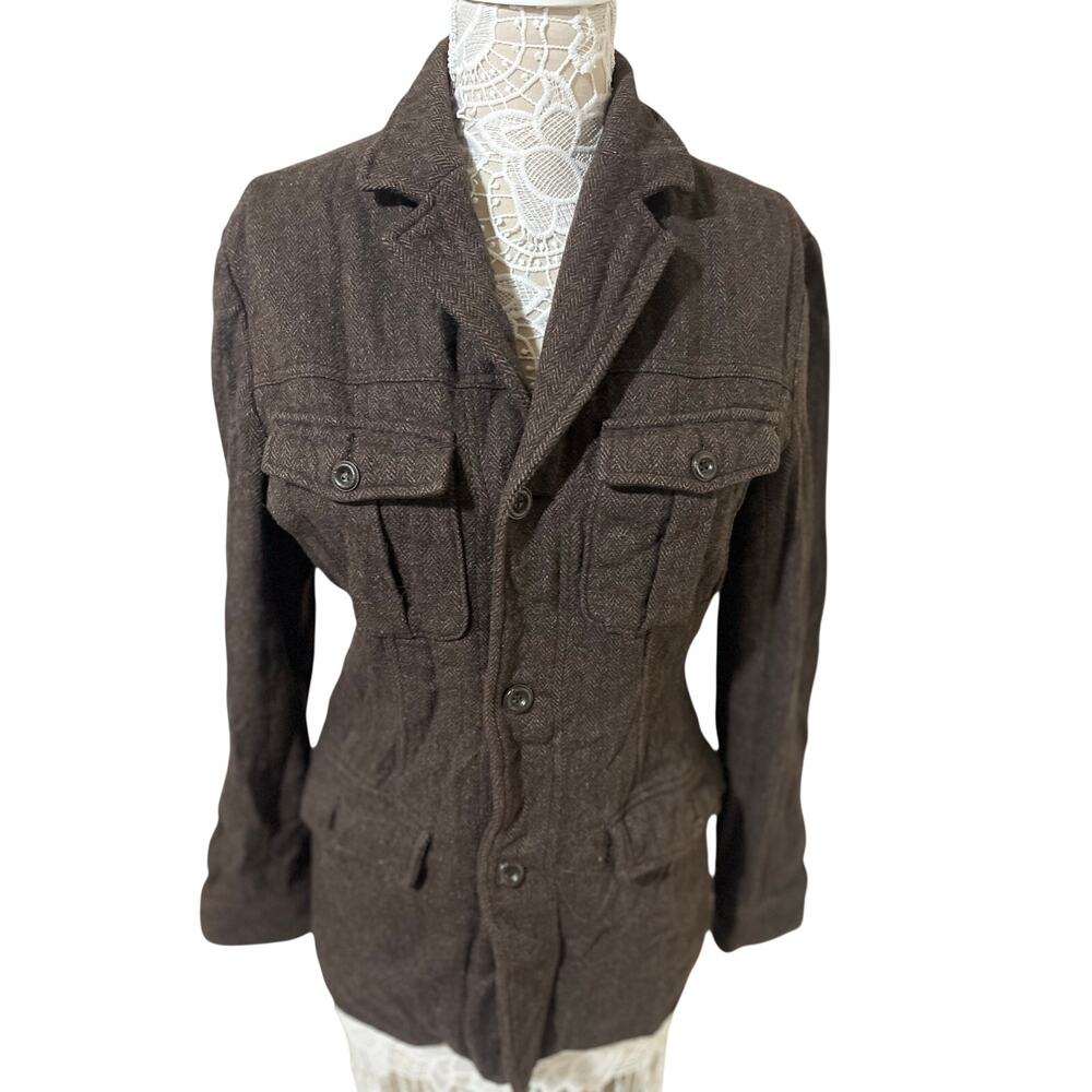 Vintage Wool Blend Brown Dark Acadamia Blazer- Unisex Medium